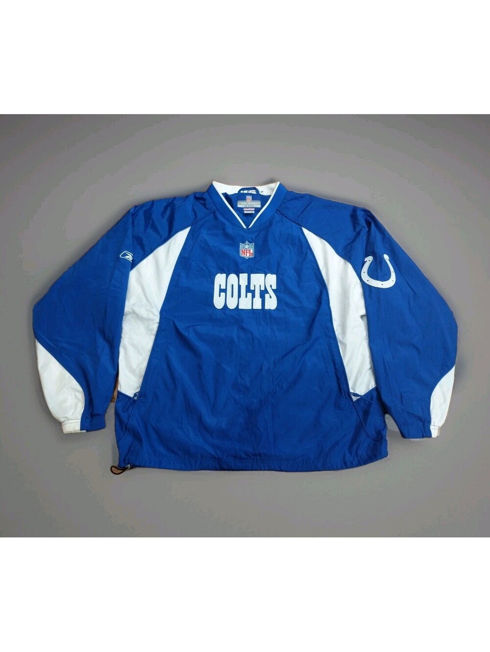 REEBOK Indianapolis Colts Staff Jacket Player Game Worn Windbreaker Mens Medium